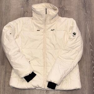 Columbia Women's Off-White Puffer with Notre Dame Logo Jacket